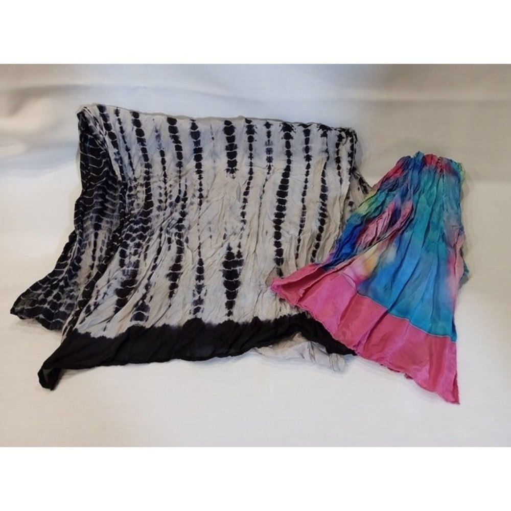 Bundle of Tie‎ Dye Scarves for Women (9e3)